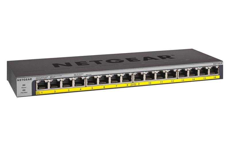 Imagem de Switch NETGEAR Gigabit Ethernet PoE GS116LP - 16 Portas Não Gerenciado