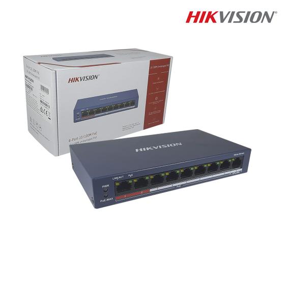 Switch POE De 8 Portas 10/100 Hikvision DS-3E0109P-E/M (B) Menor preço em Switch POE De 8 Portas 10/100 Hikvision DS-3E0109P-E/M (B)