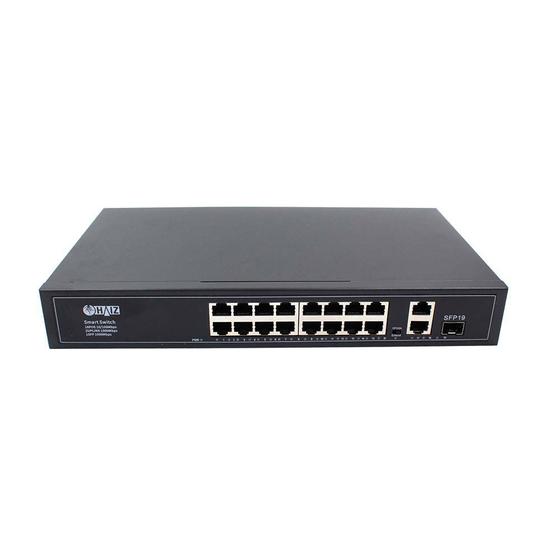 Switch Poe Híbrido 16 Portas Poe + 2 Portas Gigabit + 1 Sfp Haiz HZ-EL1319P-1SEA Menor preço em Switch Poe Híbrido 16 Portas Poe + 2 Portas Gigabit + 1 Sfp Haiz HZ-EL1319P-1SEA
