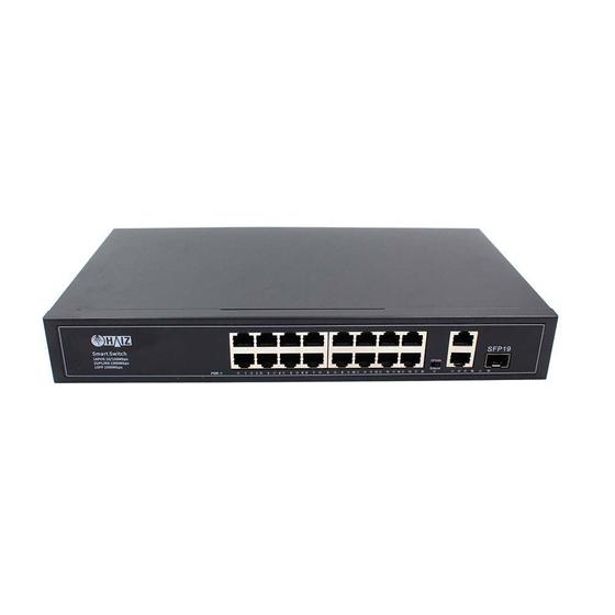 Imagem de Switch Poe Híbrido 16 Portas Poe + 2 Portas Gigabit + 1 Sfp Haiz HZ-EL1319P-1SEA