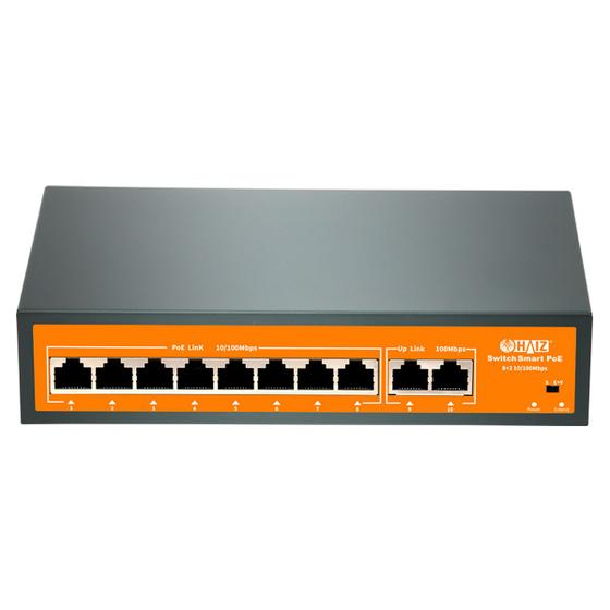 Imagem de Switch Poe Híbrido 8 Portas Poe com 2 Portas Uplink 10/100MBPS Haiz HZ-EF1010P-EA2