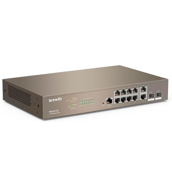 Imagem de Switch Tenda 10 Portas Giga + 2 SFP Gerenciável - TEG5312F