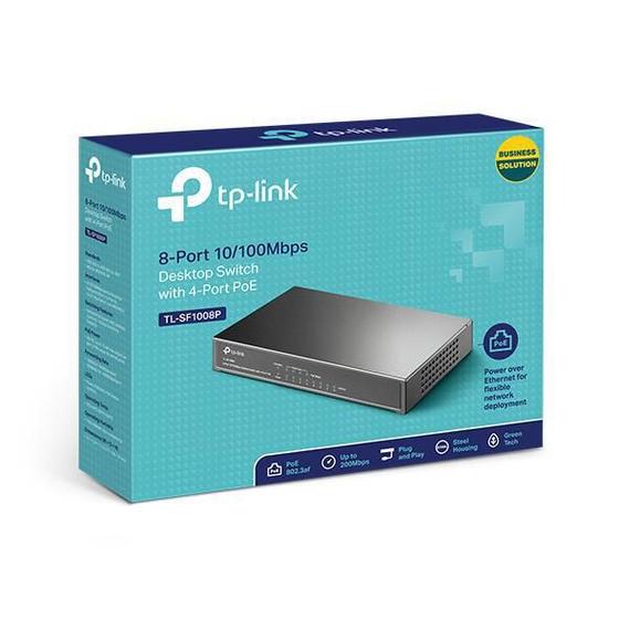 Imagem de Switch Tp-Link 8 Portas 10/100Mbps Tl-Sf1008P 4 Poe