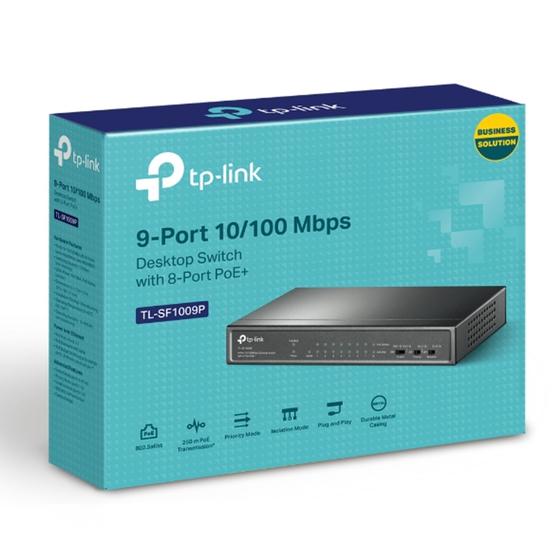 Imagem de Switch  TP-LINK 9 Portas Fast com 8 Portas POE+ tl-sf1009p