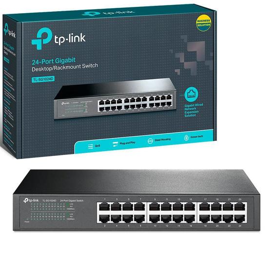 Switch tp-link tl-sg1024d 24 port 10/100/1000mbps Menor preço em Switch tp-link tl-sg1024d 24 port 10/100/1000mbps