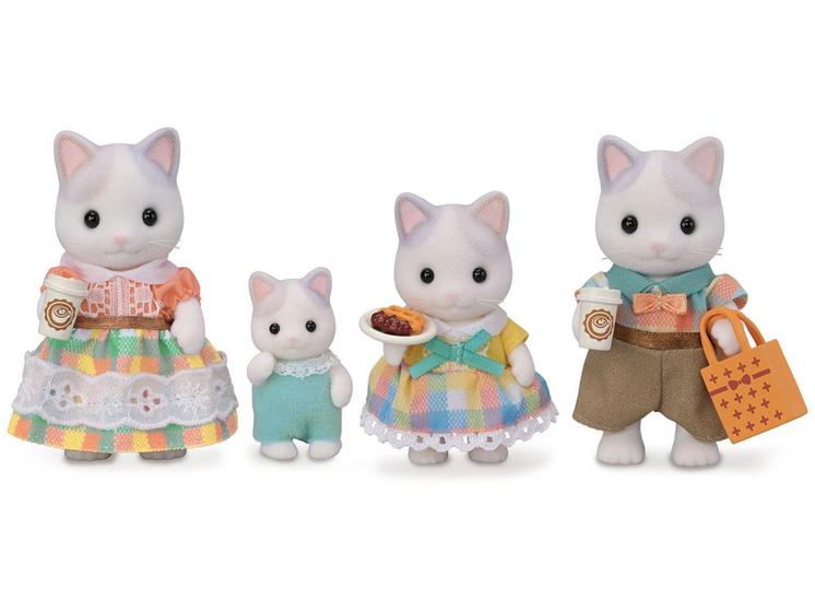 Imagem de Sylvanian Families Conjunto Família Dos Gatos  - De Leite com Acessórios Epoch 4 Bonecos