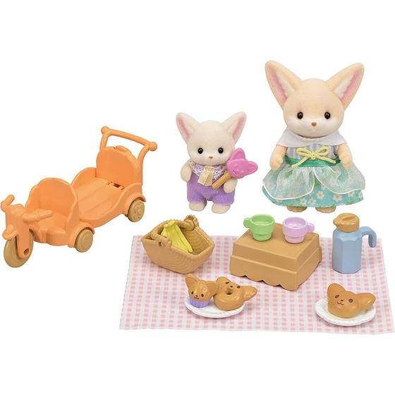 Imagem de Sylvanian families conjunto piquenique ensolarado irma e bebe raposas do deserto epoch