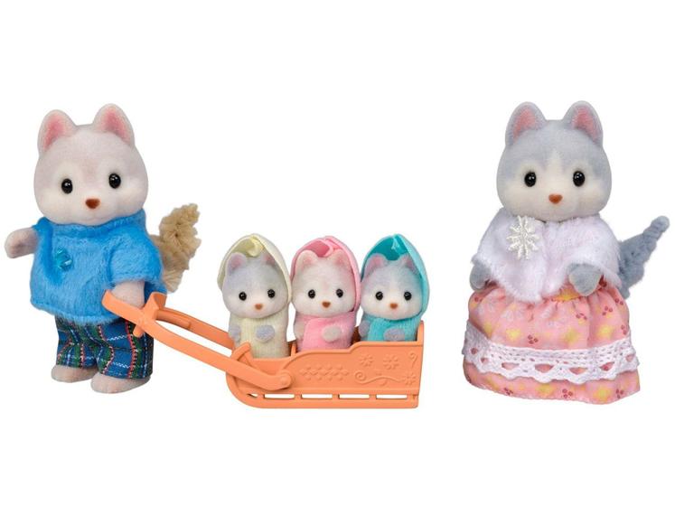 Imagem de Sylvanian Families Família dos Huskys com Acessórios Epoch 5 Bonecos