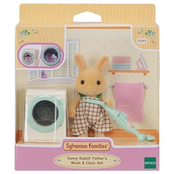 Imagem de Sylvanian families lavagem e limpeza papai coelho raio de sol epoch