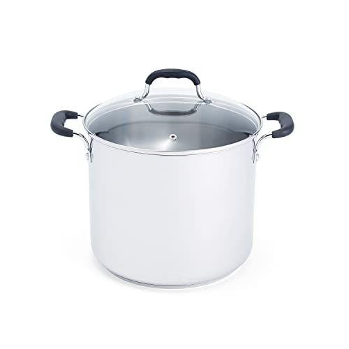 Imagem de T-fal C99863 Forno de aço inoxidável seguro lava-louça seguro PFOA Free Stock Pot Cookware, 12-Quart, Prata