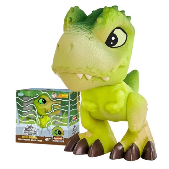 Imagem de T-Rex Verde Mini Dino Jurassic World Vinil Original Pupee