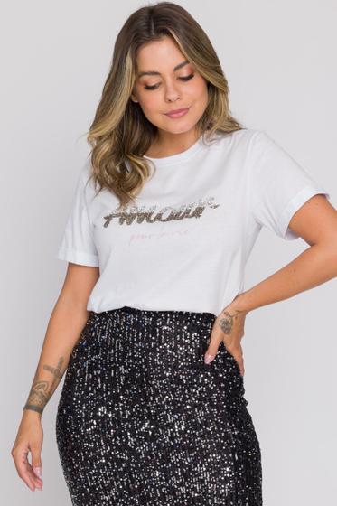 Imagem de T-shirt Amour Branca Cess - PP - Branco