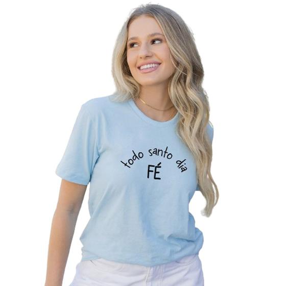 Imagem de T-Shirt Azul Bebê Fé Todo Santo Dia