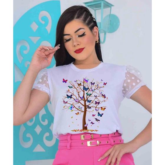 Imagem de T-Shirt Blusa Camiseta Baby Look Feminina estampas variadas