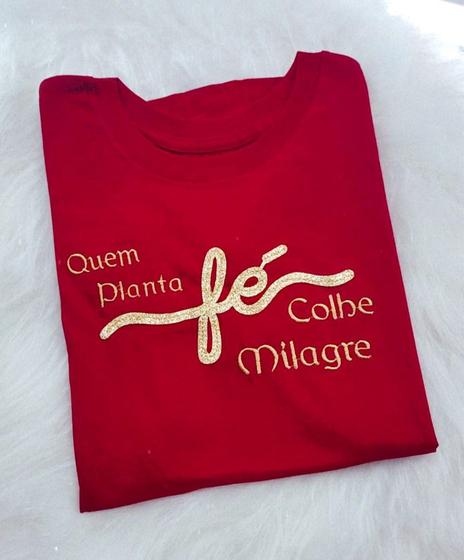 Imagem de T-Shirt Camiseta Feminina com frase cristã fé