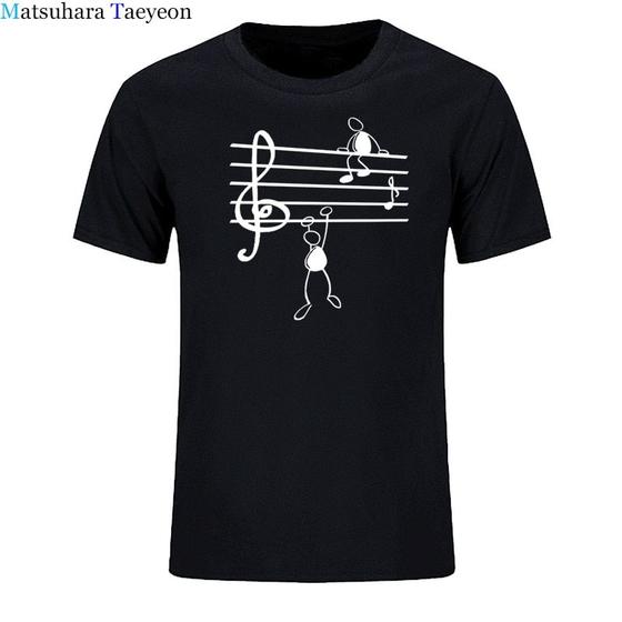 Imagem de T-shirt com estampa engraçada de notas musicais, t-shirt