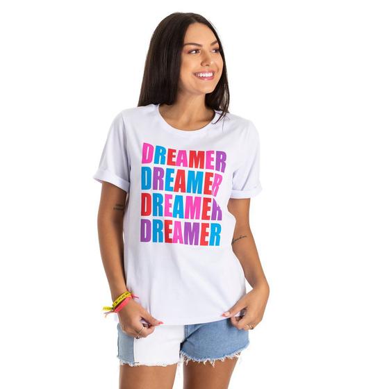 Imagem de T- shirt Dreamer Branca com detalhe na manga