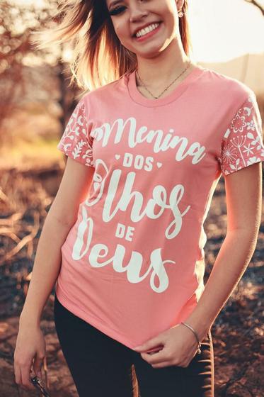 Imagem de T-shirt feminina "Menina dos olhos de Deus" Rosê P