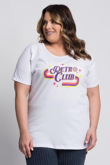 Imagem de T-shirt Feminina Plus Size Estampada "Retro Club"- Serena