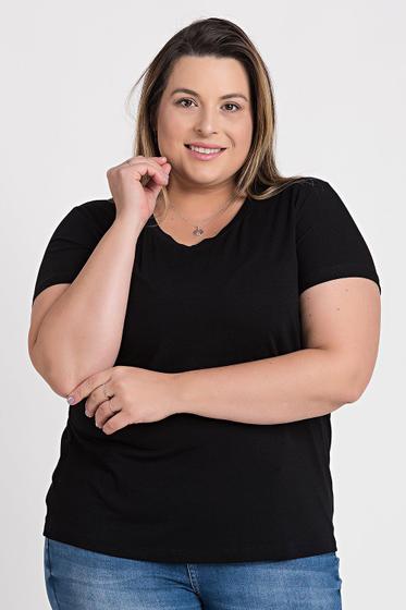 Imagem de T-shirt Feminina Plus Size Visco Básica - Serena