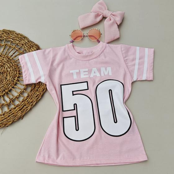 Imagem de T-Shirt Infantil Team Azul e Rosa 04 ao 12