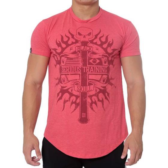 Imagem de T-shirt serious tranning vermelho - black skull - clothing (g)