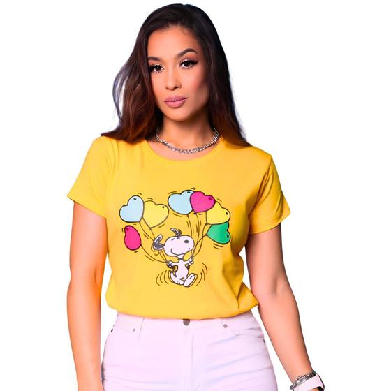 Imagem de T-shirt snoopy balões - amarela