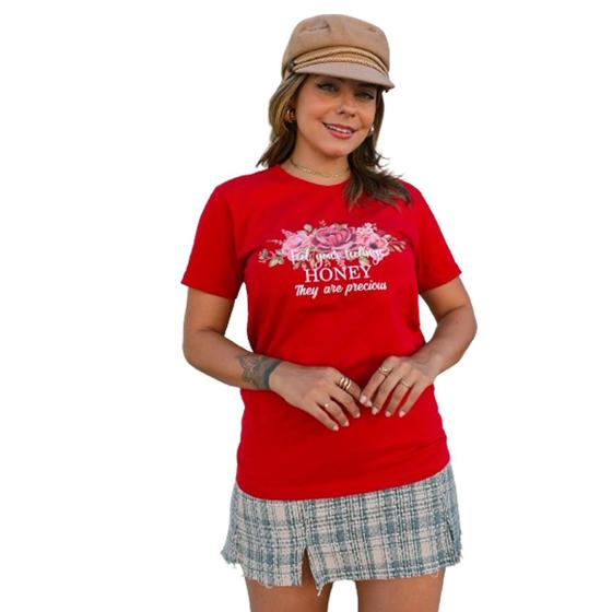 Imagem de T-Shirt Vermelha Honey Branca