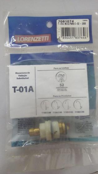Imagem de T01A Mecanismo Vedação substituivel Linha C52 - Lorenzetti