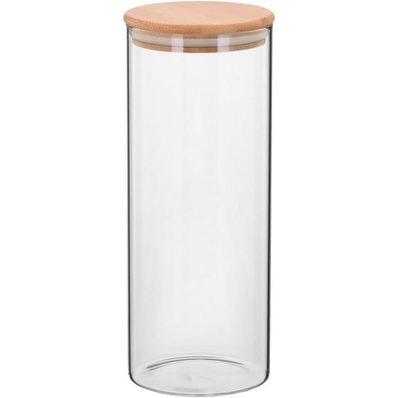 Imagem de TABLE POTE 25x10x10cm 1,4L BOROSILICATO TRANSP COM TAMPA BAMBU