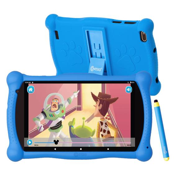 Imagem de Tablet Contixo Kids V10 com tela HD de 7 polegadas de 3 a 7 anos com capa