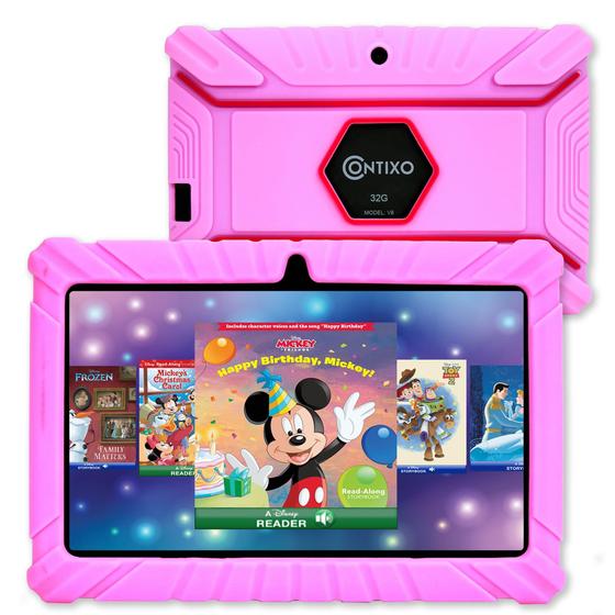 Imagem de Tablet Infantil Contixo 7" - 32GB, Android 11 Go, Rosa com Capa