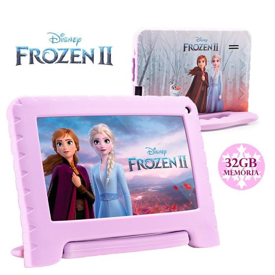 Imagem de Tablet Infantil Disney Frozen Multilaser NB370 Princesas 32GB Capa Rosa Para Menina Youtube Netflix