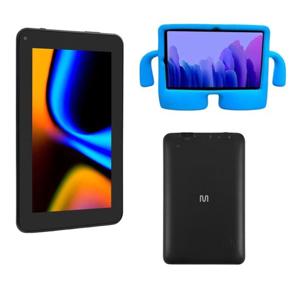 Imagem de Tablet Infantil M7 Wi-fi 64GB 4GB Ram 7" NB409 Com Capa Universal Anti Impacto Azul
