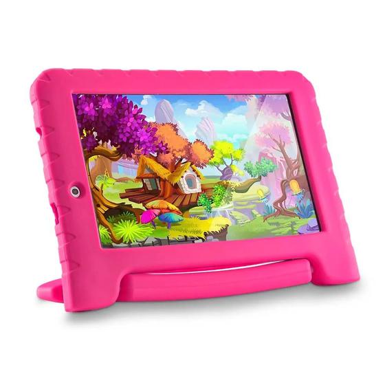 Imagem de Tablet infantil multilaser kids pad plus rosa com 2 câmeras