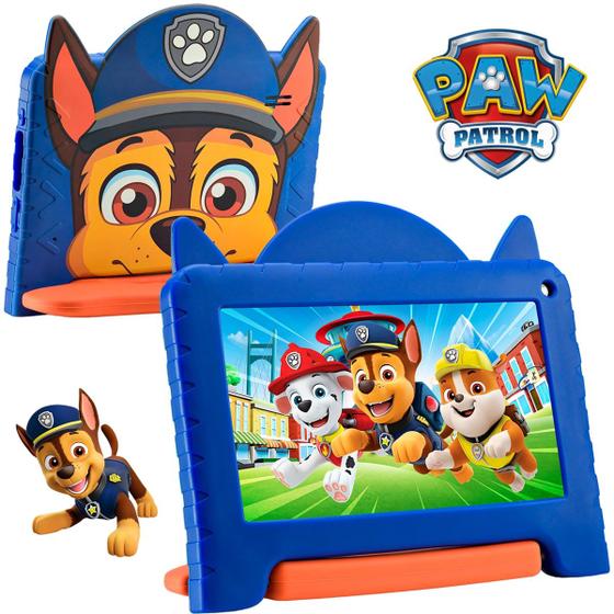 Imagem de Tablet Infantil Multilaser Patrulha Canina Chase NB421 Azul para Criança 64GB Paw Patrol 4GB RAM