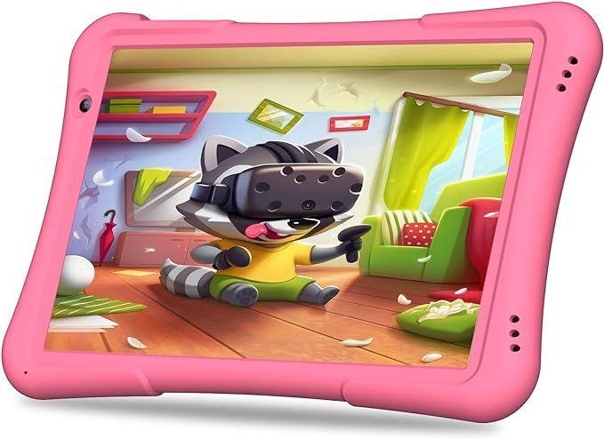 Imagem de Tablet Infantil Pritom 10 Polegadas - Android 12, 32GB, com Capa Rosa