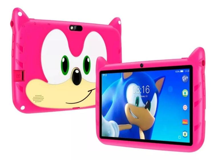 Imagem de Tablet Infantil Sonic Smart Tela De 7 Polegadas Android Rosa-Chiclete