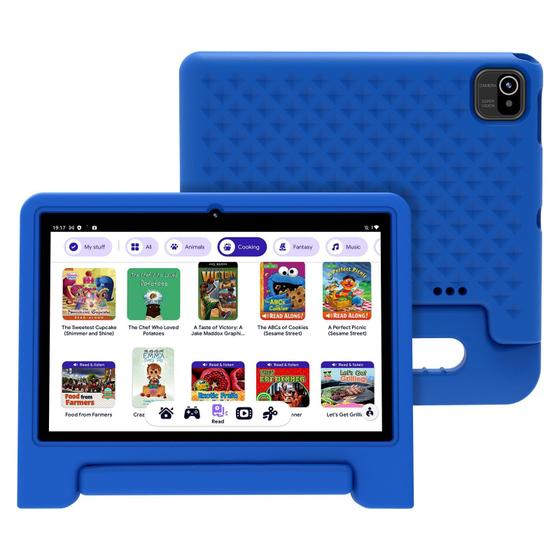 Imagem de Tablet infantil UEMXDOX Android 13 de 10,1 polegadas e 32 GB com capa incluída