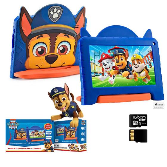 Imagem de Tablet infantil WIFI 32GB Capa Patrulha Canina Chase + Cartão de memória 32GB