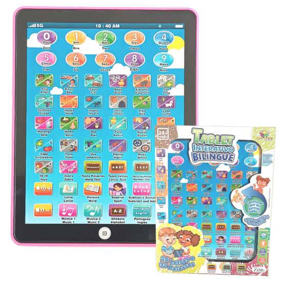 Imagem de Tablet Interativo Bilíngue Infantil Educacional 54 Funções Art Brink