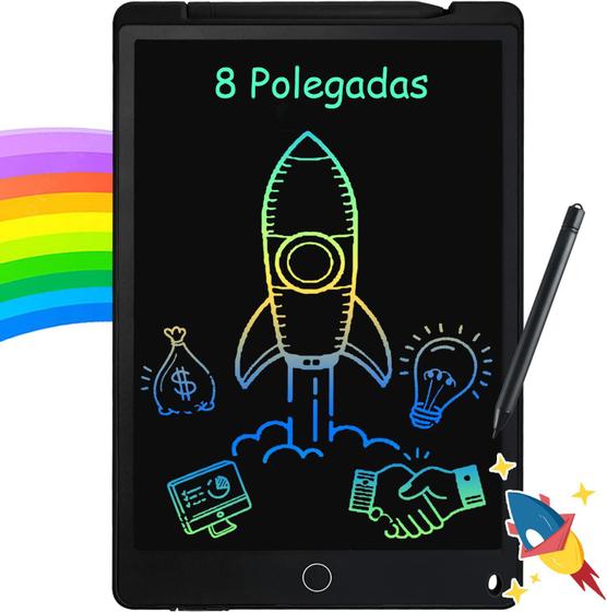 Imagem de Tablet Lousa Mágica Infantil Escrever Desenhar Lcd Preto