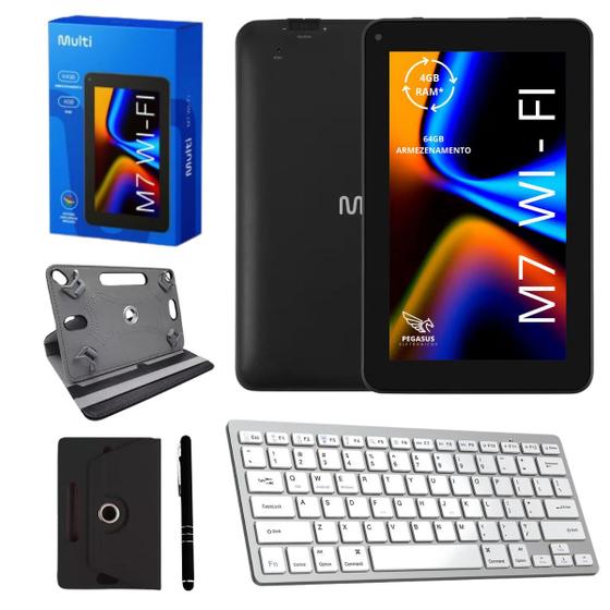 Imagem de Tablet M7 64Gb 4Gb Wi-fi Com Teclado Sem Fio Bluetooth e Caneta + Capa Giratória
