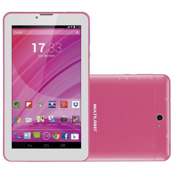 Imagem de Tablet M7, Dual Chip, Rosa, Tela 7", 3G+WiFi, Android 4.4, 2MP, 8GB - Multilaser