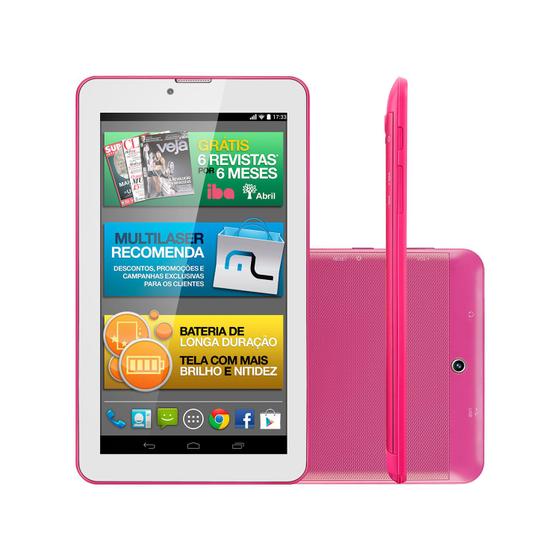 Imagem de Tablet M7I -3G Quad 8Gb 7 Pol, Gps Rosa Multilaser - NB246