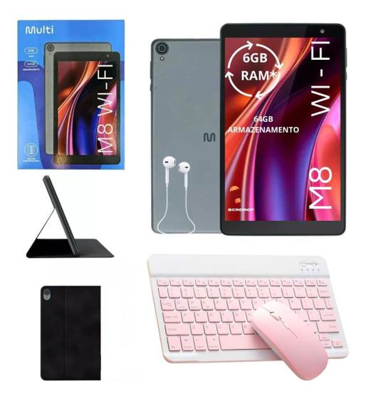 Tablet M8 Wi-fi 64gb 6gb 8 Octa Core + Teclado E Mouse Rosa - Multilaser Imagem de Tablet M8 Wi-fi 64gb 6gb 8 Octa Core + Teclado E Mouse Rosa