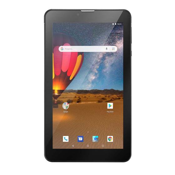 Imagem de Tablet Multilaser M7 3G Plus 7" Polegadas Android 8.1 16GB Dual Cam Quad Core 1GB RAM NB304 Preto