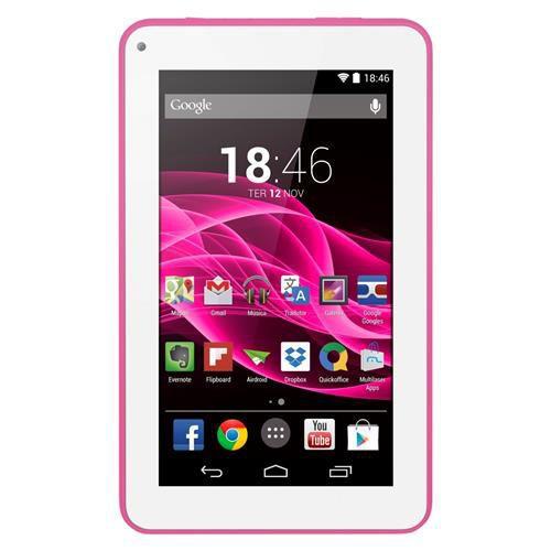 Imagem de Tablet Multilaser M7s - Tela 7", Android 4.4, Quad Core 1.2GHz, Câmera, 8GB, Wi-Fi - NB186 Rosa