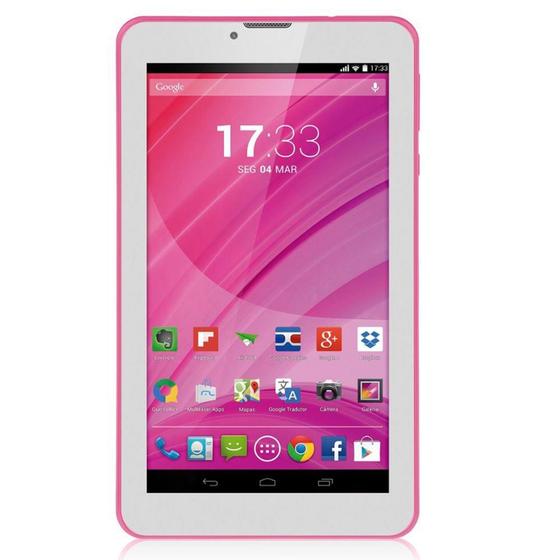 Imagem de Tablet Multilaser Rosa M7 3G Quad Core Câmera Wi-Fi 7 Pol, 8Gb Dual Chip - NB225