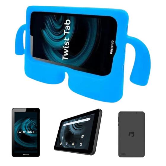Imagem de Tablet Para Criança Positivo 64Gb 2Gb Ram Com Capa Infantil Azul